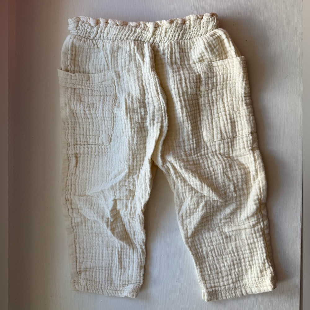 Zara Kids Cream Textured Trousers